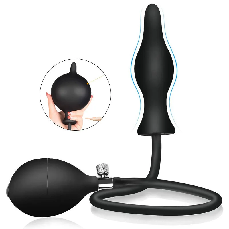 Amazon Hot Selling Anal Butt Plug Sex Toys For Women Male Big Ass Prostate Massager Silicone Inflatable Butt Plug