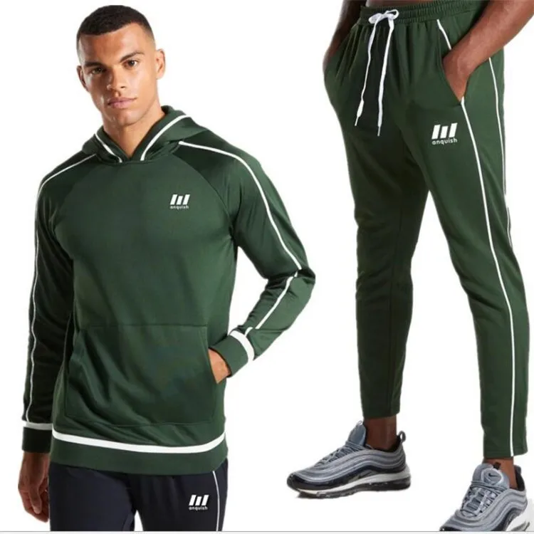 
Wholesale Sportswear Two Piece Set Poly Tricot Custom Men Tracksuits With Hood 