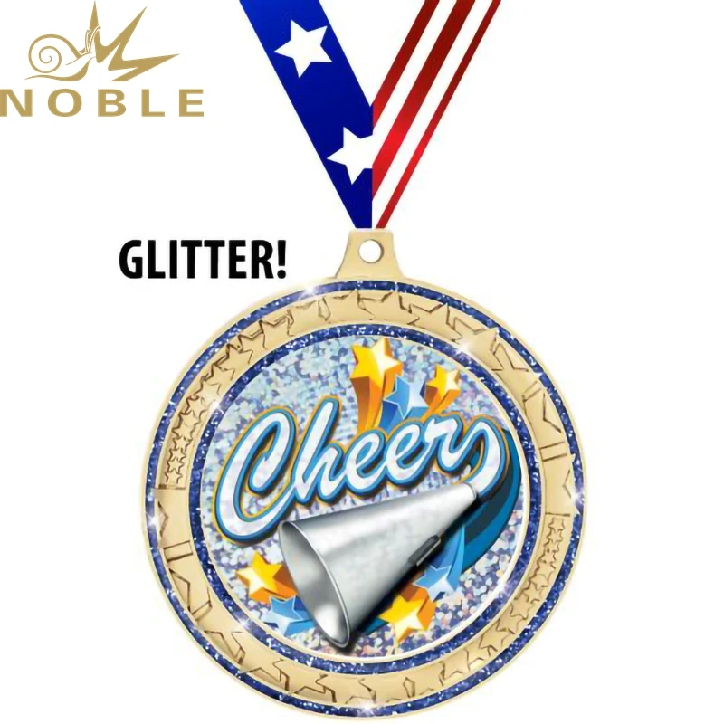 Factory Manufacturer Custom Gold Glitter Cheerleading Metal Medals for Women