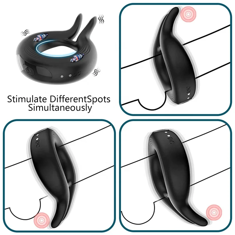 LEUTOO Hot Selling Man Vibrator Glans Weight Massage Ejaculation Sex Toys Soft Silicone Cock Ring Male Vibrating Penis Ring