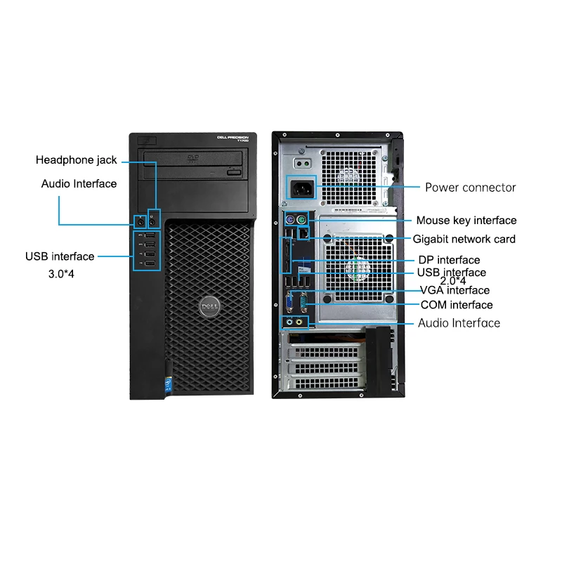 Used Workstatonns for Dell T1700 Desktop Workstation Xeon Tower Workstation with Maximum Memory Capacity 32GB