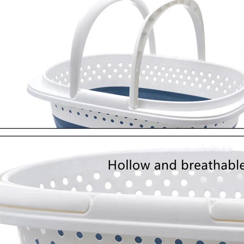 Large Collapsible Plastic Home Clothes Basket Foldable Laundry Space Saving Folding up Storage Container