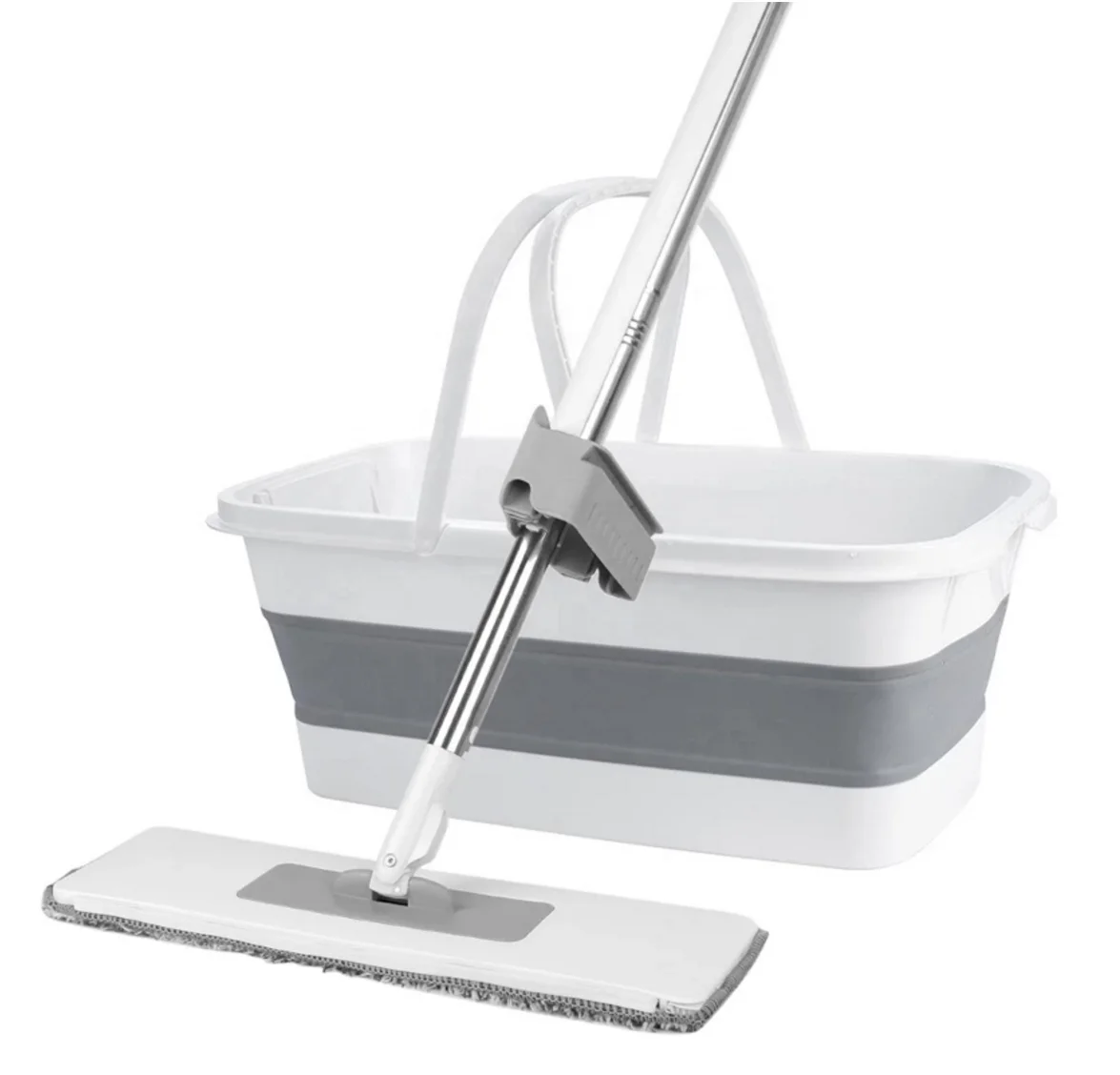 Flat Mop With Bucket Free Hand Washing Lazy Mop Squeeze Automatic Spin 360 Rotating Wooden Floor Mop Household Cleaning Tool