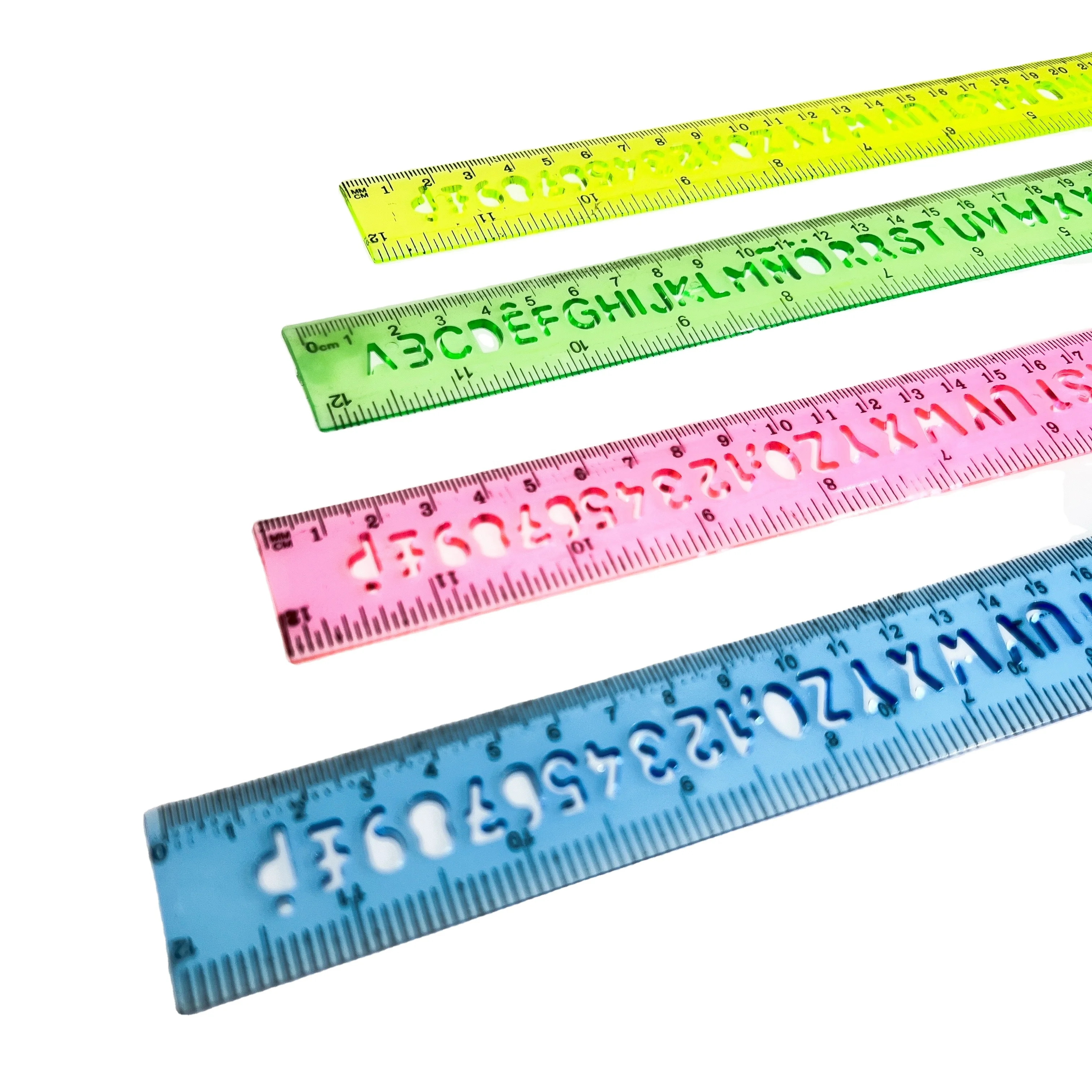 Wholesale cheap 30cm ruler plastic  straight rulers scale ruler set for office school