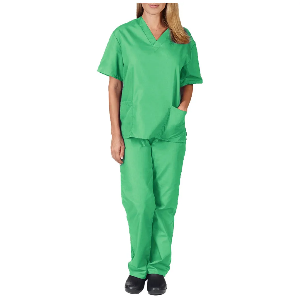 Custom Fashion Workwear Clothing Anti Wrinkle Water Resist Soft Fabric Nurse Scrubs Suit Hospital Uniform Medical Scrubs