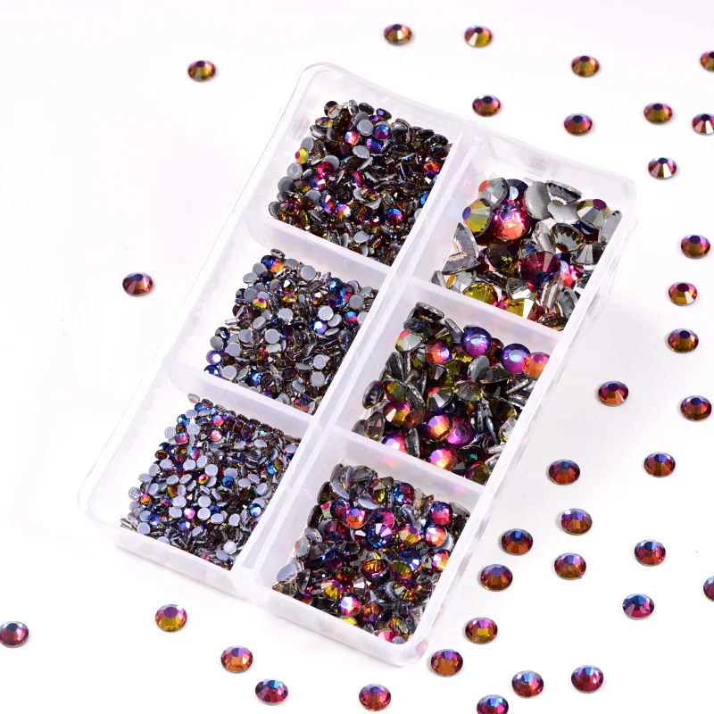 
Factory Wholesale 6 Boxed Flatback Crystal Hot Fix Rhinestone Iron On Transfer Decorative Glass Stones 