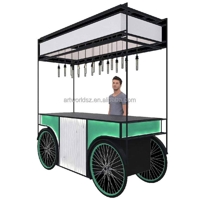 Artworld Displays New Coffee Cart Design Moveable Vehicle Expresso Cart Drinks Coffee Booth