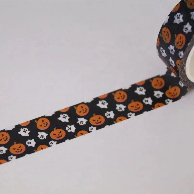 Halloween Washi Tapes Paper Masking Tape for Hand Account Scrapbooking DIY Office Party Supplies (Random Pattern)