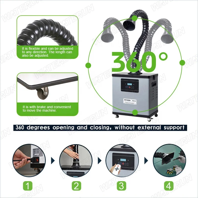 Single Arm Soldering Smoke Extractor Fan Mobile Fume Extractor for lab