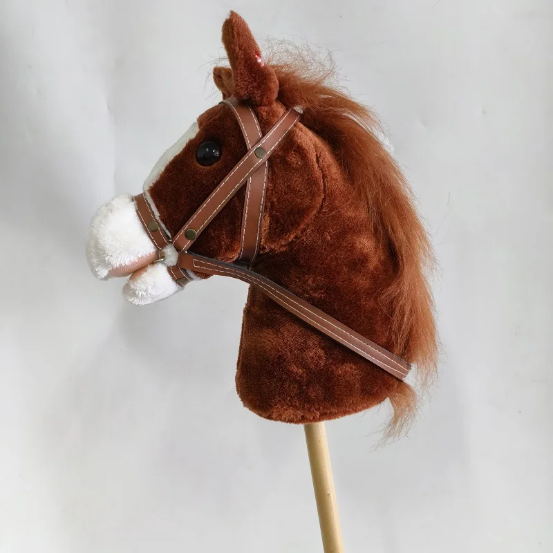 Hobby Handmade Horse Stick Pretend Play Toy for Children BROWN