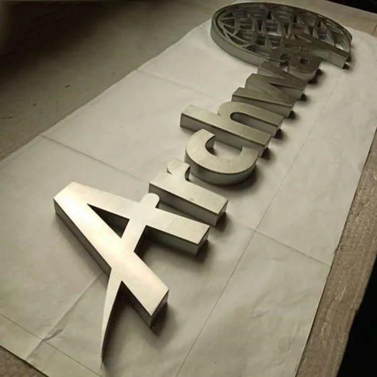 Рекламный электронный дисплей с подсветкой стены из нержавеющей стали 3D металлический канал Надпись Знак