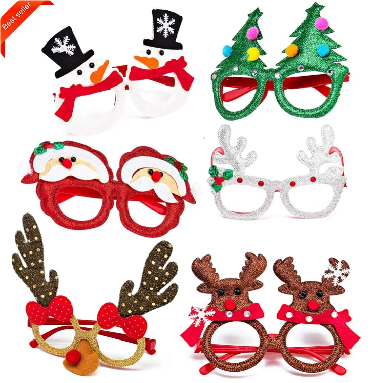 Wholesale Custom High Quality Christmas Theme Party Glasses Make Decoration Creative Glasses Frame Funny Gifts Party