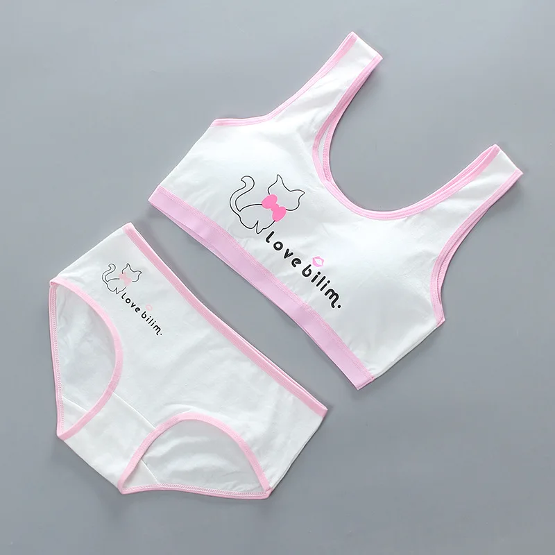 2023 Girls bra set cotton development period vest underwear children bra cotton summer breathable wholesale