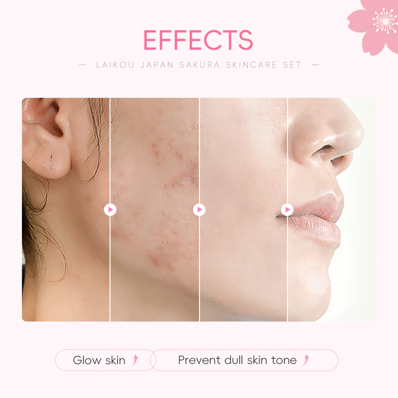 LAIKOU Sakura 8 шт. набор для профессионального ухода за лицом Увлажняющий Осветляющий кожей