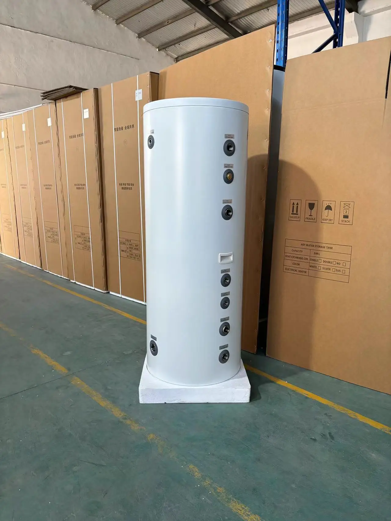 Wankang Flat Indirect Water Heater Storage Electric 80L 100L 120L Stainless Steel Tank With Heating Exchanger Coils Wall mounted