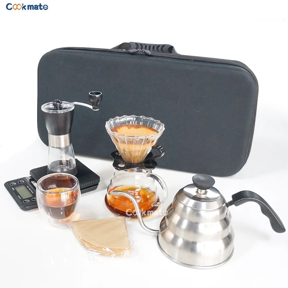 V60 новый дизайн кемпинг кофейный дорожный мешок капельный набор наполнитель 1 л чайник Портативный с фильтром Чайник стеклянная