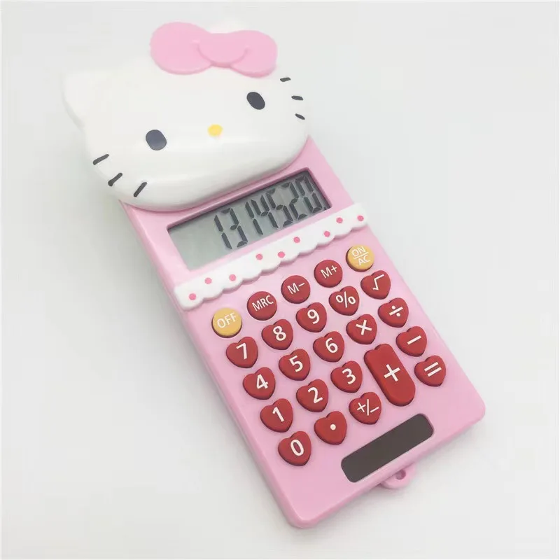 Yubon kawaii wholesale kitty Cartoon Portable Computer Push Cover Palm Calculator Girl Cute Learning Electronic Computer Gifts