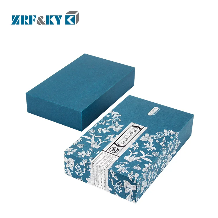Индивидуальная синяя/Серебристая/Золотая специальная бумажная упаковка Изысканная китайская чайная Подарочная коробка с крышками