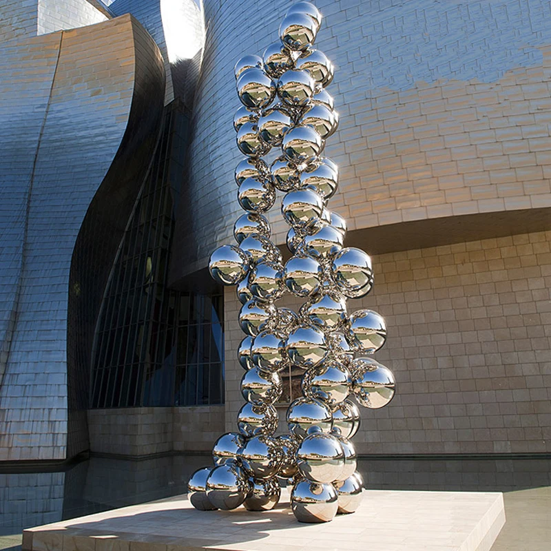 Customized made large city sculpture modern urban sculpture in stainless steel