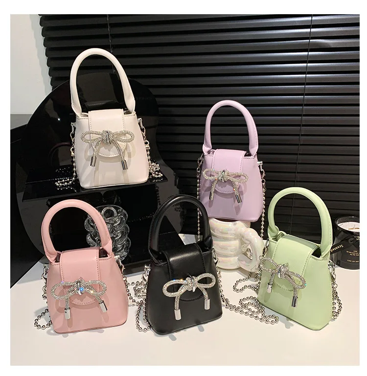 Cute Pu Handbags For Women Simple Diagonal Stylish Bags For Women Bucket Shaped Bag Fashion