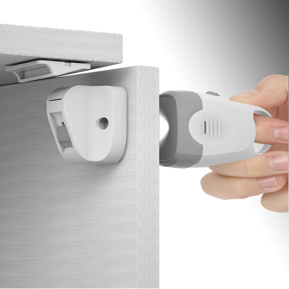 OEM Magnetic Baby Child Kids Safety Lock Magnetic Locking System Drawer Cabinet Cupboard Magnetic Lock with Key.