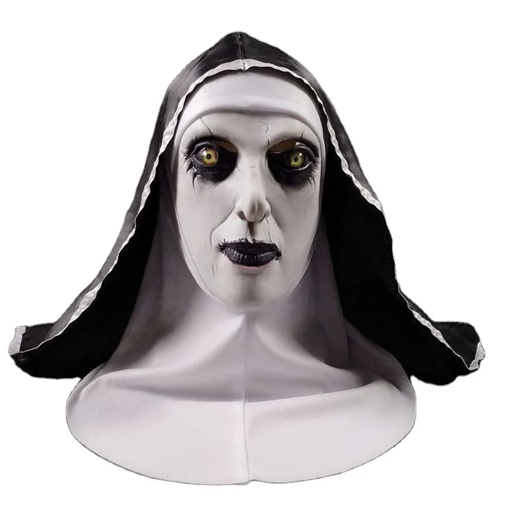 Popular Halloween Masks Nuns with bandannas latex masks Cross scary masks scary cosplay