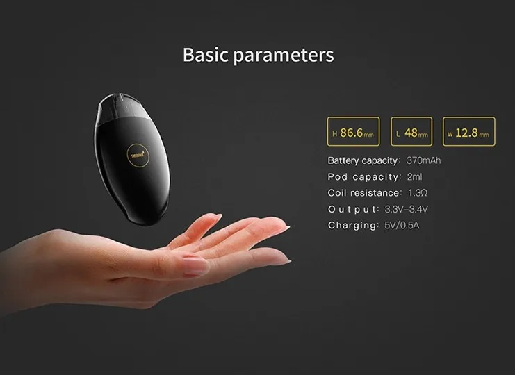  Набор для вейпа атомайзер 2 мл 370 мАч встроенный мод 18650 Ом катушка с сердечником светодиодная без аккумулятора стартовый комплект электронной сигареты Smoant S8 Pod