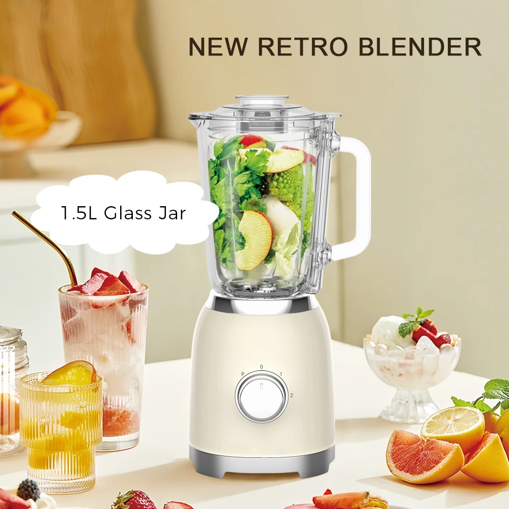Retro Glass Blender and Kettle Sets Home Appliance Stainless Steel Electric Kettle and Toaster Set