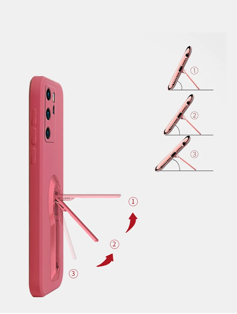 2021 new color candy phone case with stents for huawei p40 lite