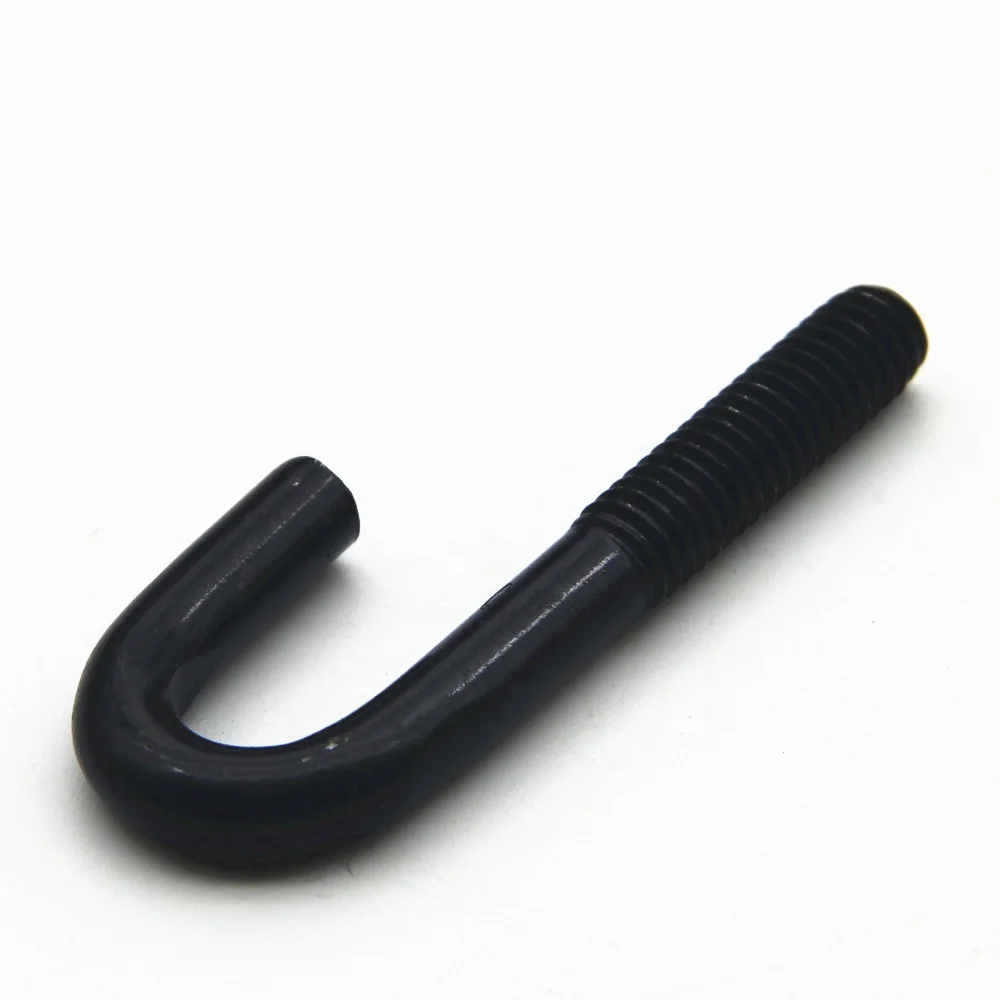 steel black zinc plated hardened grade 8.8 wire bending bolt J hook bolt