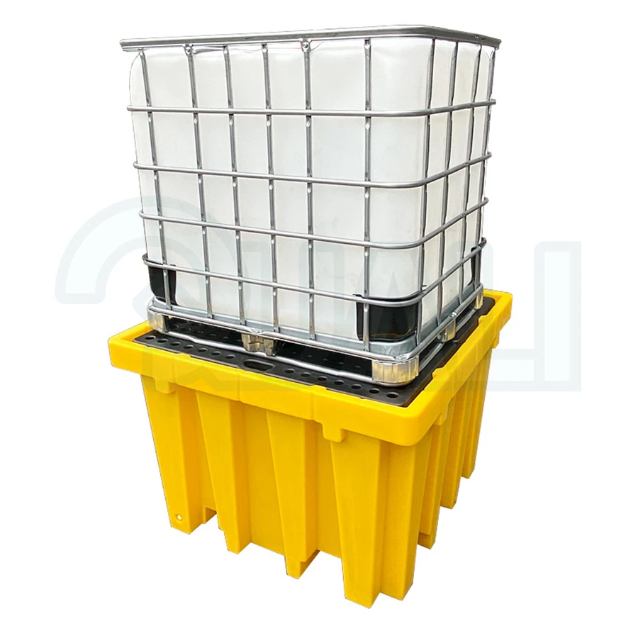 Quali High Quality Plastic Spill Pallet For IBC Barrel Use Heavy Duty Pallet For Two Tanks