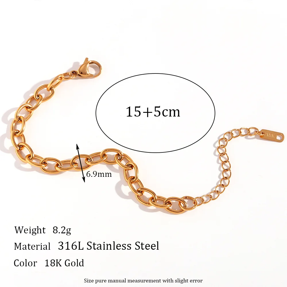Cheap 18k gold plated stainless steel adjustable chain bracelet for women