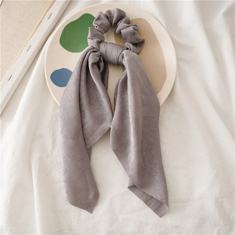 Women Solid Satin Large Ribbon Hair Rope French Ladies Headband Boutique Hair Accessories Wholesale