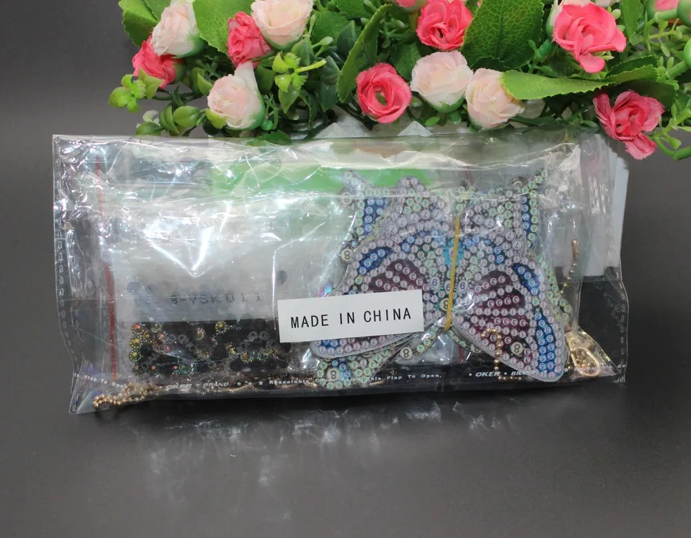 
5 pieces Diy 5d Diamond Painting Keychain Pendant Owl Key Ring PVC Keychain Crystal Diamond Decoration 