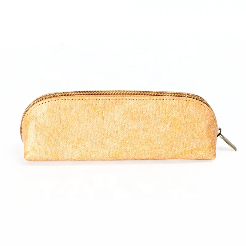 Fashion Unique triangle tyvek pen bag 100% recyclable washable brown tyvek paper pencil pouch Anti tear Tyvek Stationery Bag