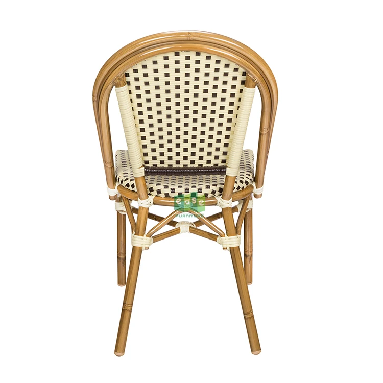 
Aluminum french bistro rattan chairs for restaurant outdoor (E200779 side) 