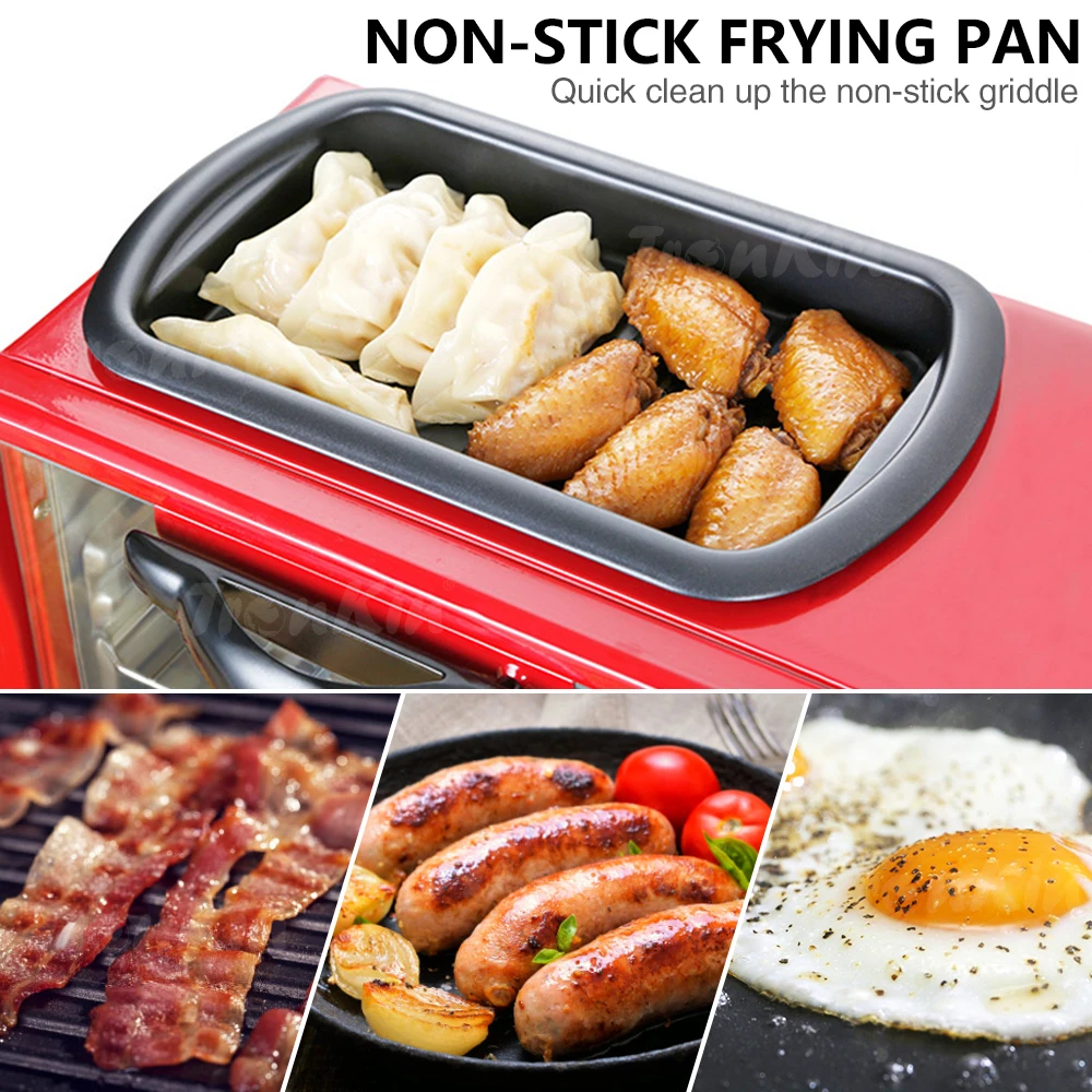 New Design Portable Household 3 in 1 Breakfast Maker With Pot Frying Pan Toaster Oven