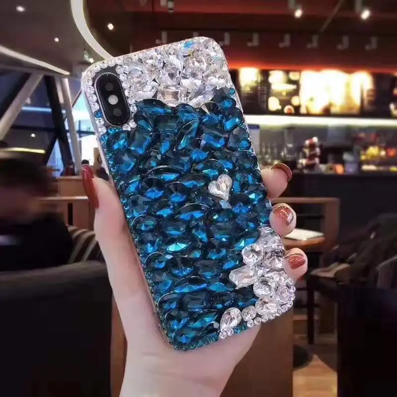 A096 DIY Glitter Diamond Sparkling bling-bling fancy jewellery Flower Girl Phone case for Iphone Samsung  Xiaomi Drop shipping