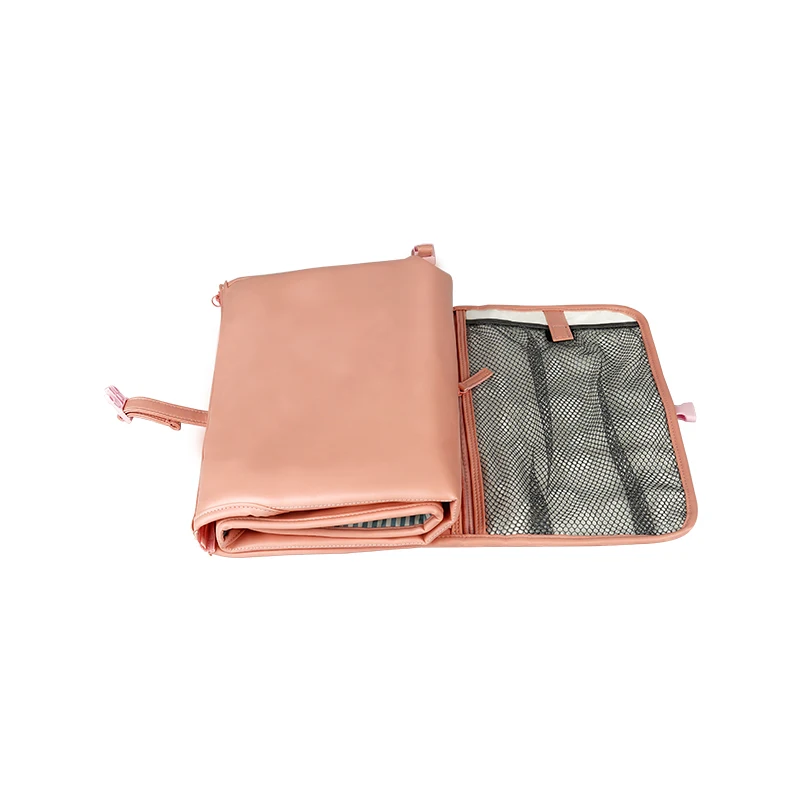 High Quality Custom Portable PU Leather Baby Diaper Changing Pad Mat