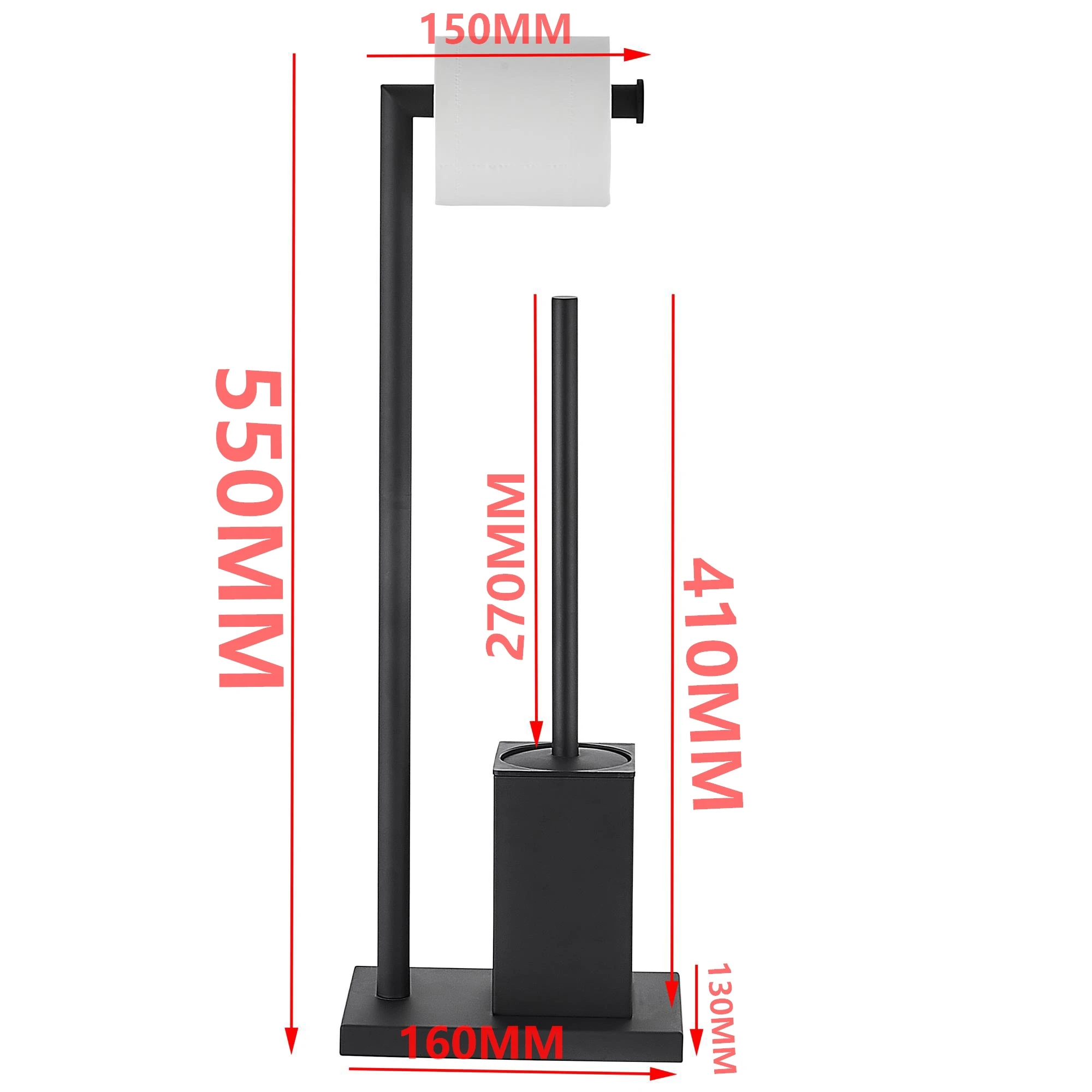 Best hot selling free standing Stainless Steel Standing bathroom Toilet Brush and paper holder