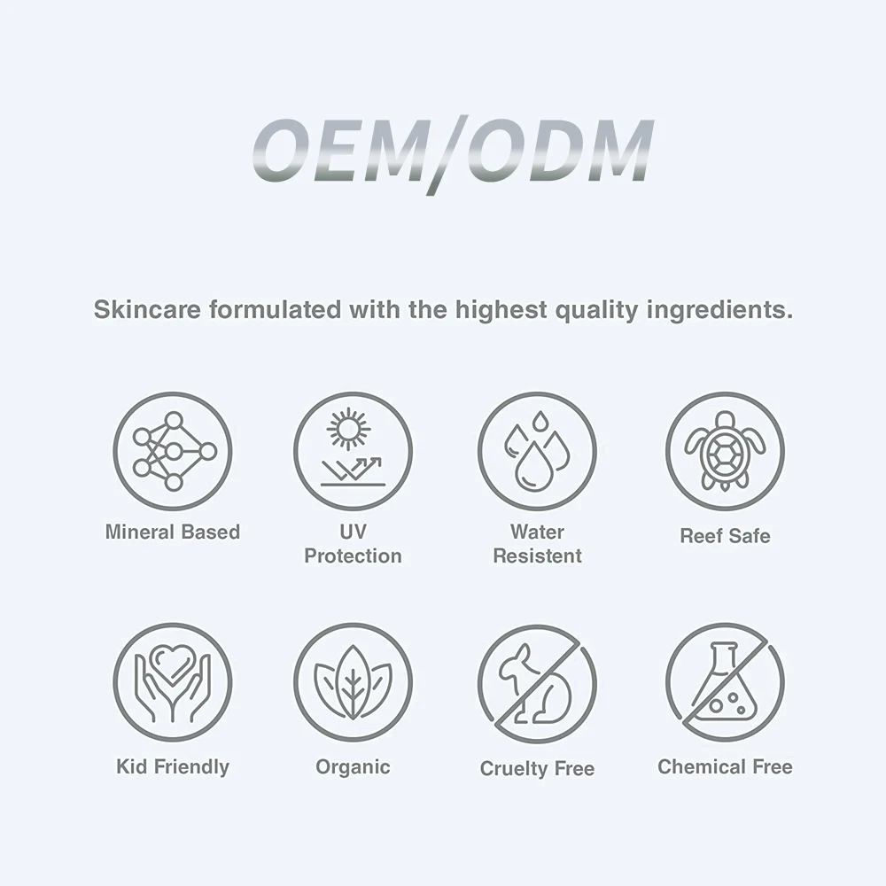 Лидер продаж OEM SPF 50 + активный ингредиент без масла Водонепроницаемая отбеливающая Солнцезащитная защита от солнечных ожогов
