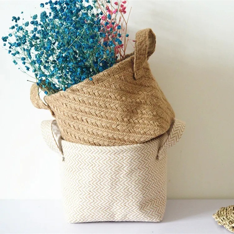 Eco-friendly jute fabric grow bag burlap indoor planter with handles