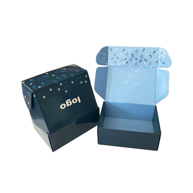Hot Sale Custom Printing  Blue Gift Box Shipping Mailer Boxes With High Quality for Clothing Shipping
