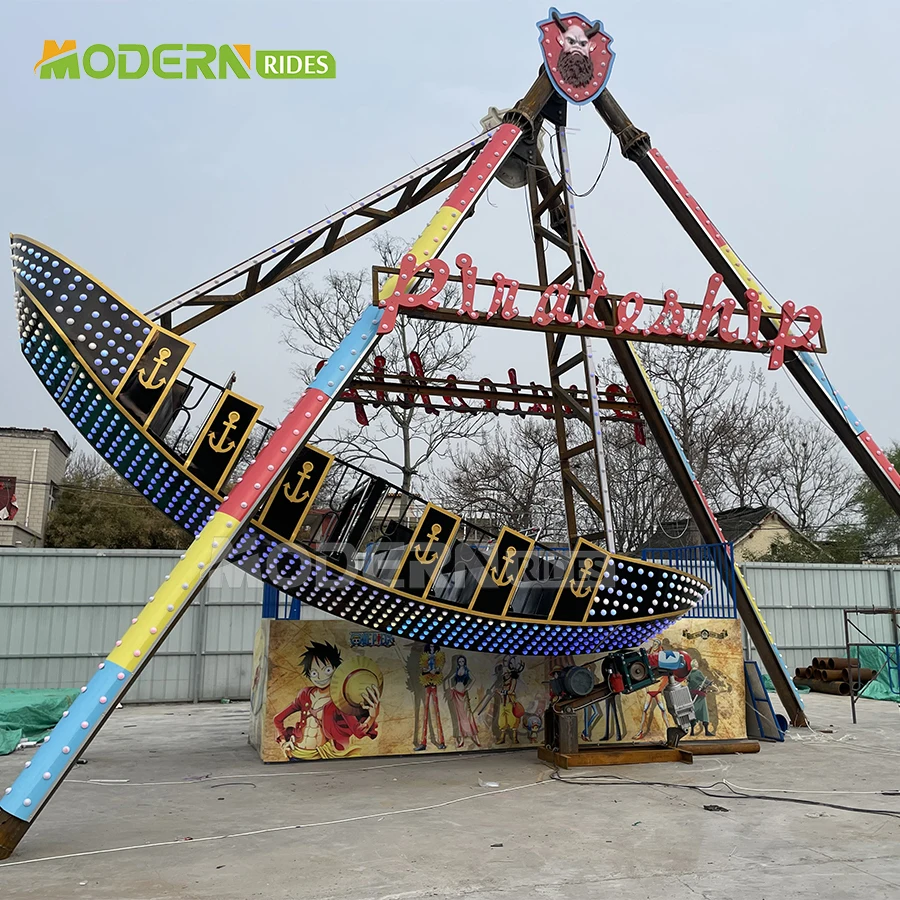 cheap attractive 32 seats  colorful fashion thrill amusement park rides equipment pirate ship ride for sale