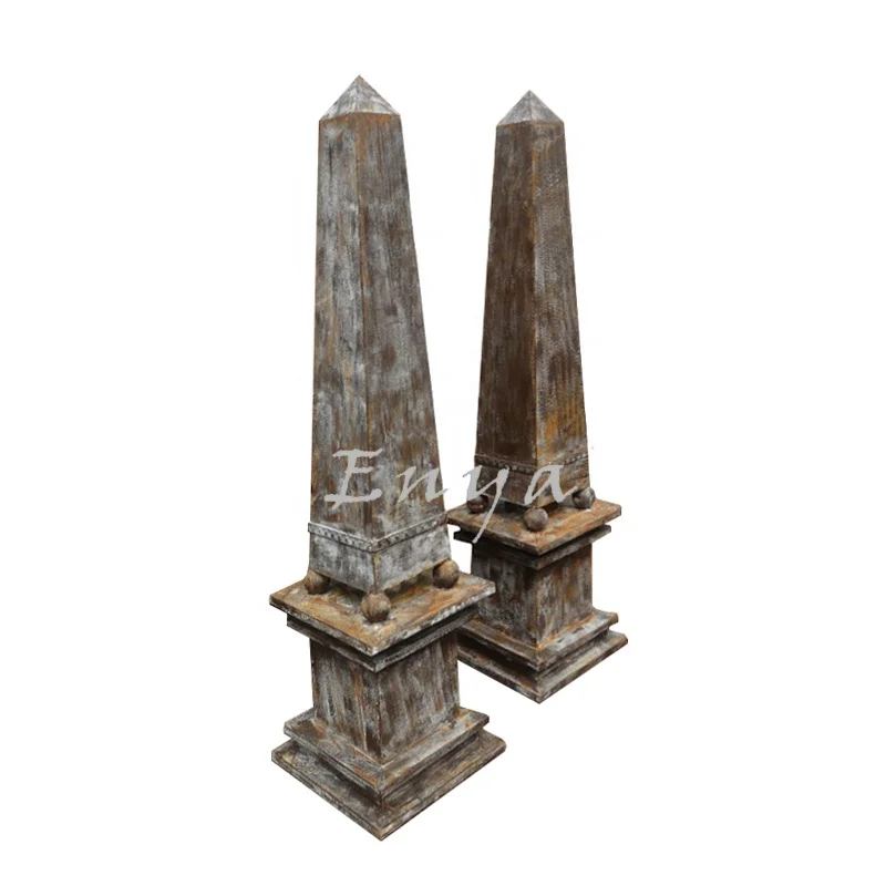 Metal Outdoor Garden Pyramid Obelisk Ornaments Sculpture