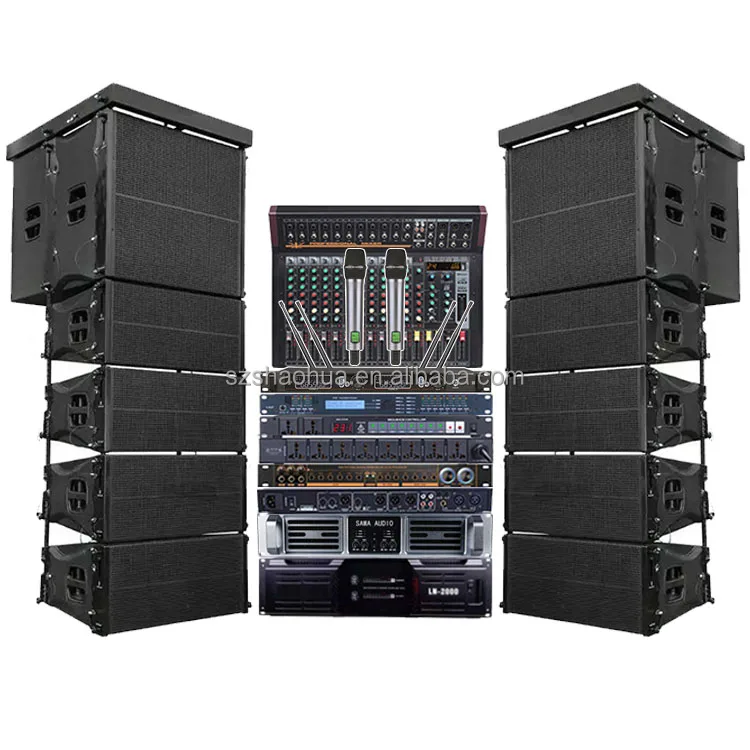Q210 Professional powered double 10 inch 2 ways line array speakers sound system audio Pro Speaker for stage