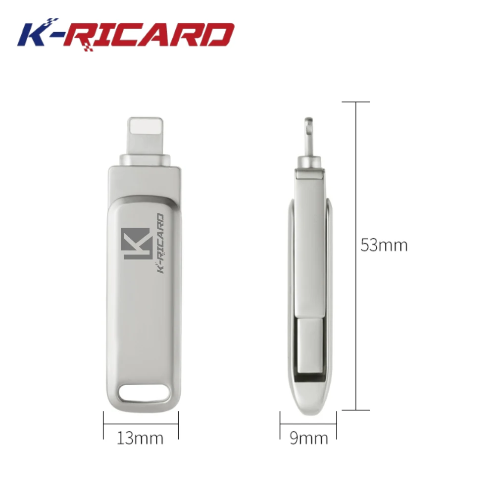 Kricard 2 в 1 USB флэш-накопитель металлический 0/3 0 Стик 16 ГБ 32 64 128 поворотный U диск OTG