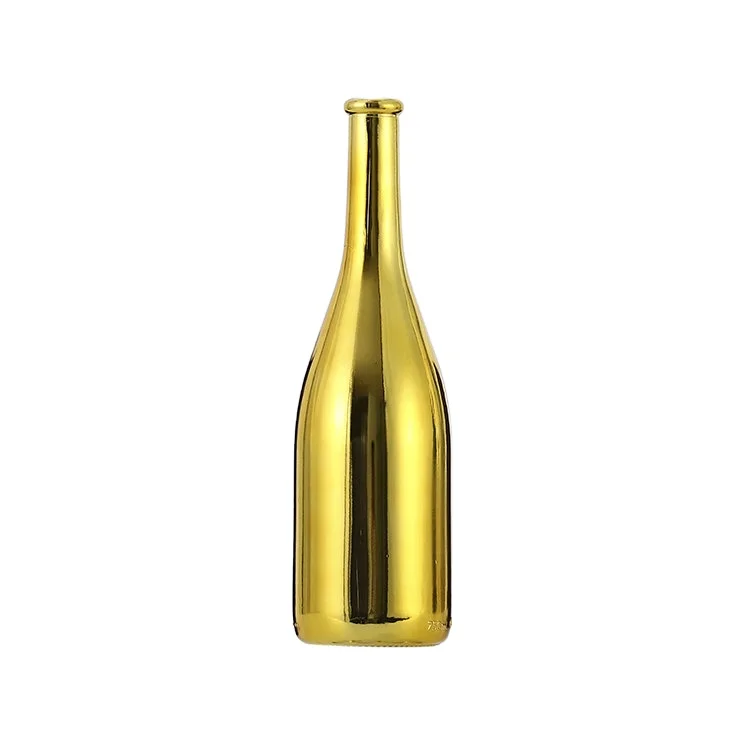 375Ml Champagne Glass Bottle Custom Golden Spray 750ml Tactual Champagne Bottle 75cl Empty Painting Glass Bottle For Wholesale