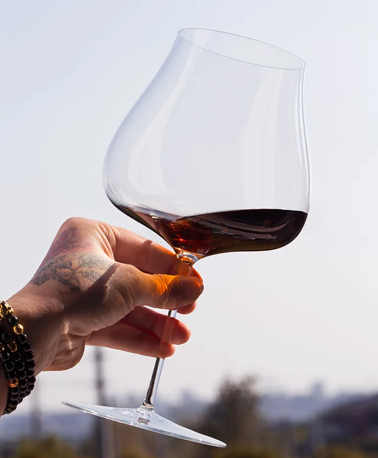 Hand Blown Crystal Red Wine or White Wine Burgundy Glass Hand Crafted by Artisans Gifts for Women Men Wedding Anniversary