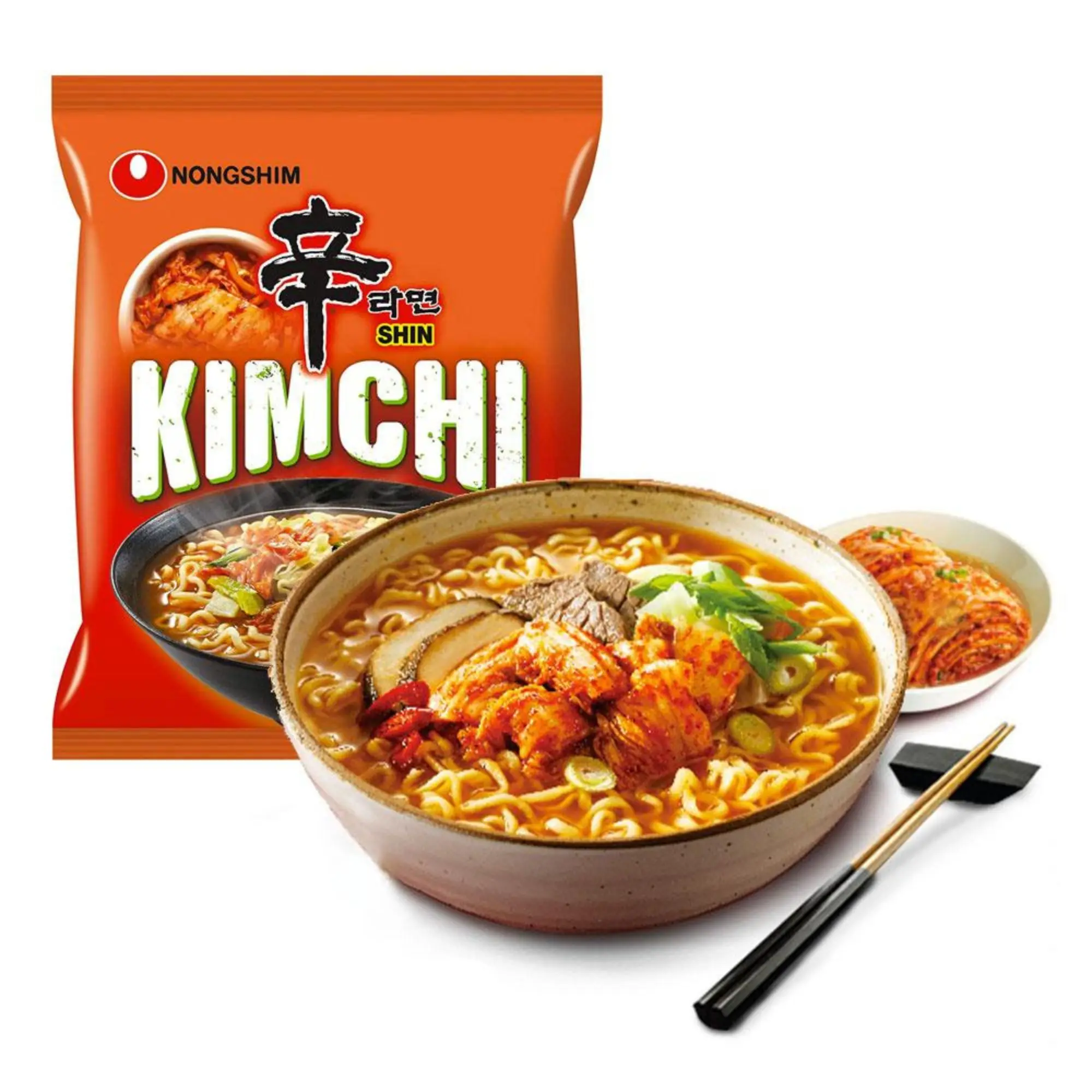 Customized Healthy Private Label High Quality Instant Cheap Korean Food Suppliers Kimchi Noodles 120gmx5 (Bundle)